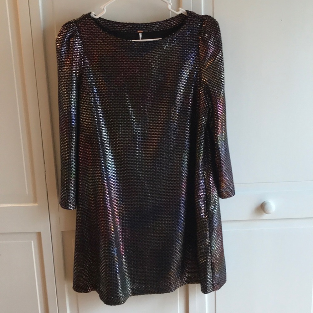 Free People Anthropology dress NEW metallic